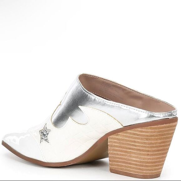 Betsy Johnson Denniss Embellished Patent Western Mules - Picture 3 of 16
